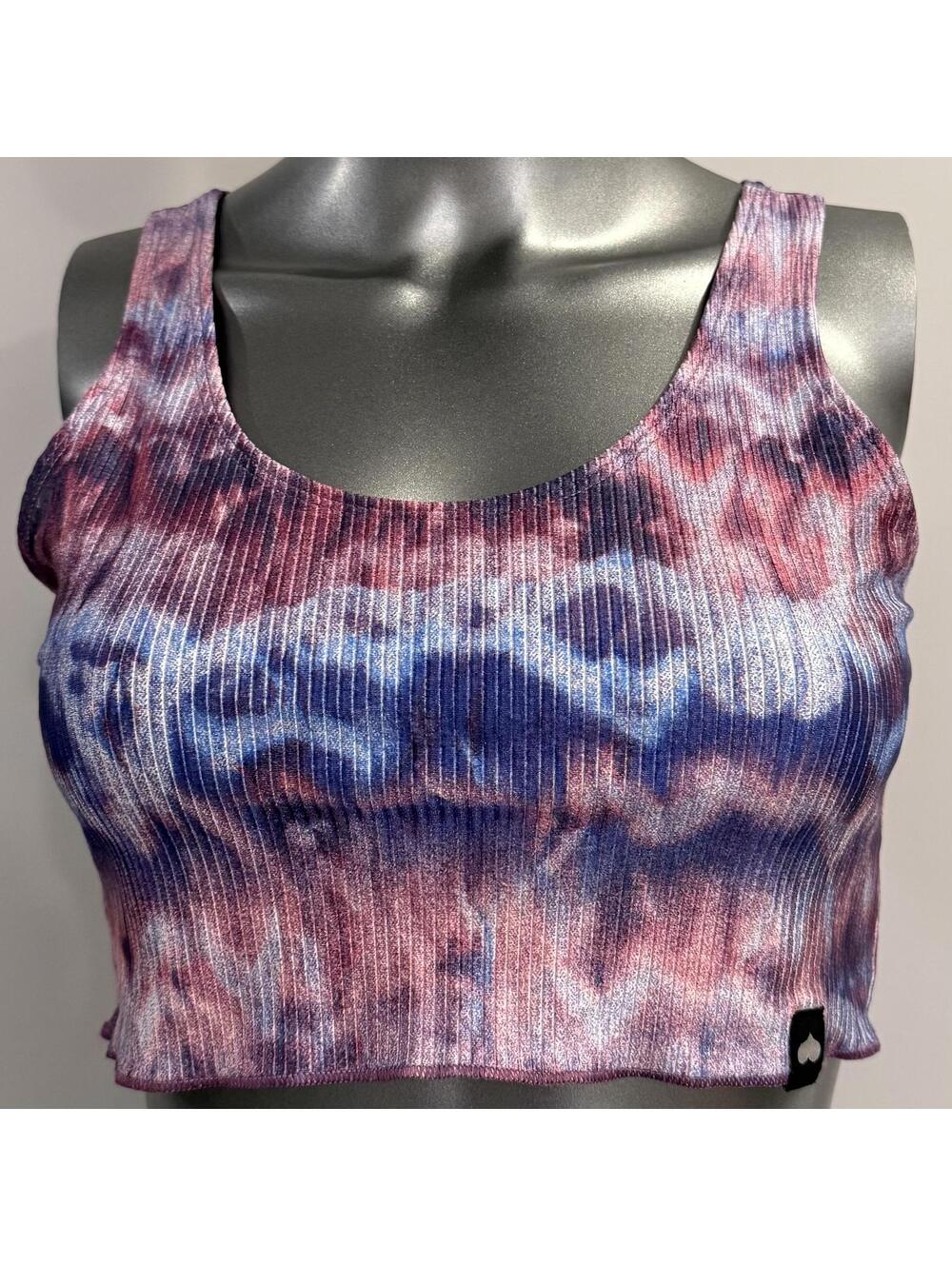 Booty By Brabants Ribbed Crop Top - Multicolor Tie-Dye OS